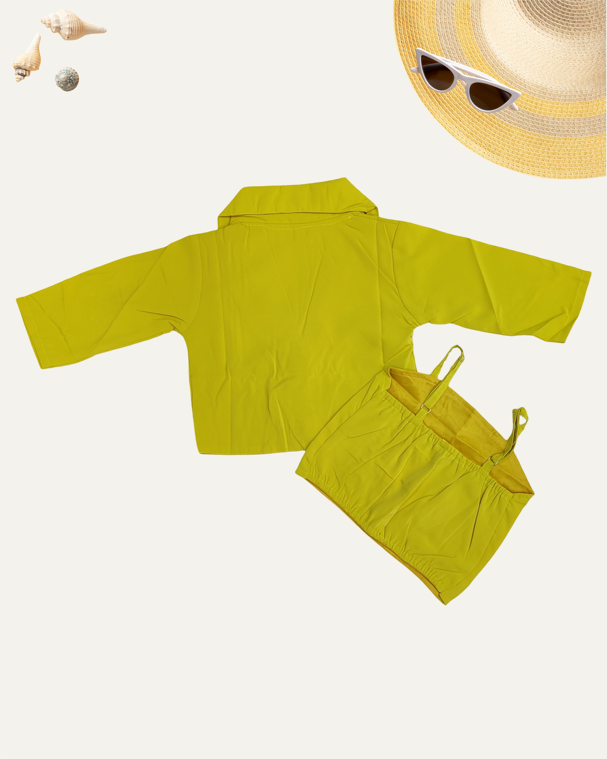 GIRLS YELLOW MIRROR WORK TOP SET (1-12 YEARS) - Girlism