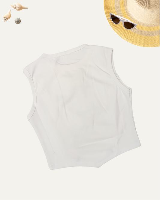 GIRLS WHITE BUTTERFLY TOP (4-12 YEARS) - Girlism