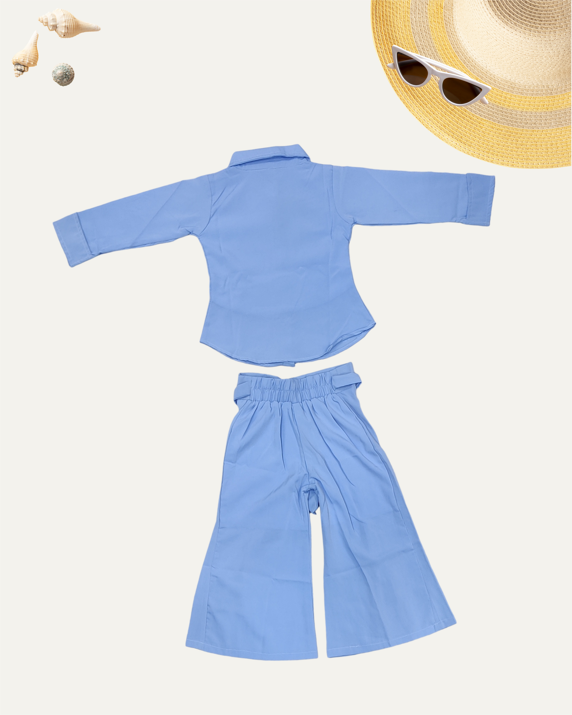 GIRLS 2PC PRINTED PANT CO-ORD SET (SKY BLUE) (4-12 YEARS) - Girlism