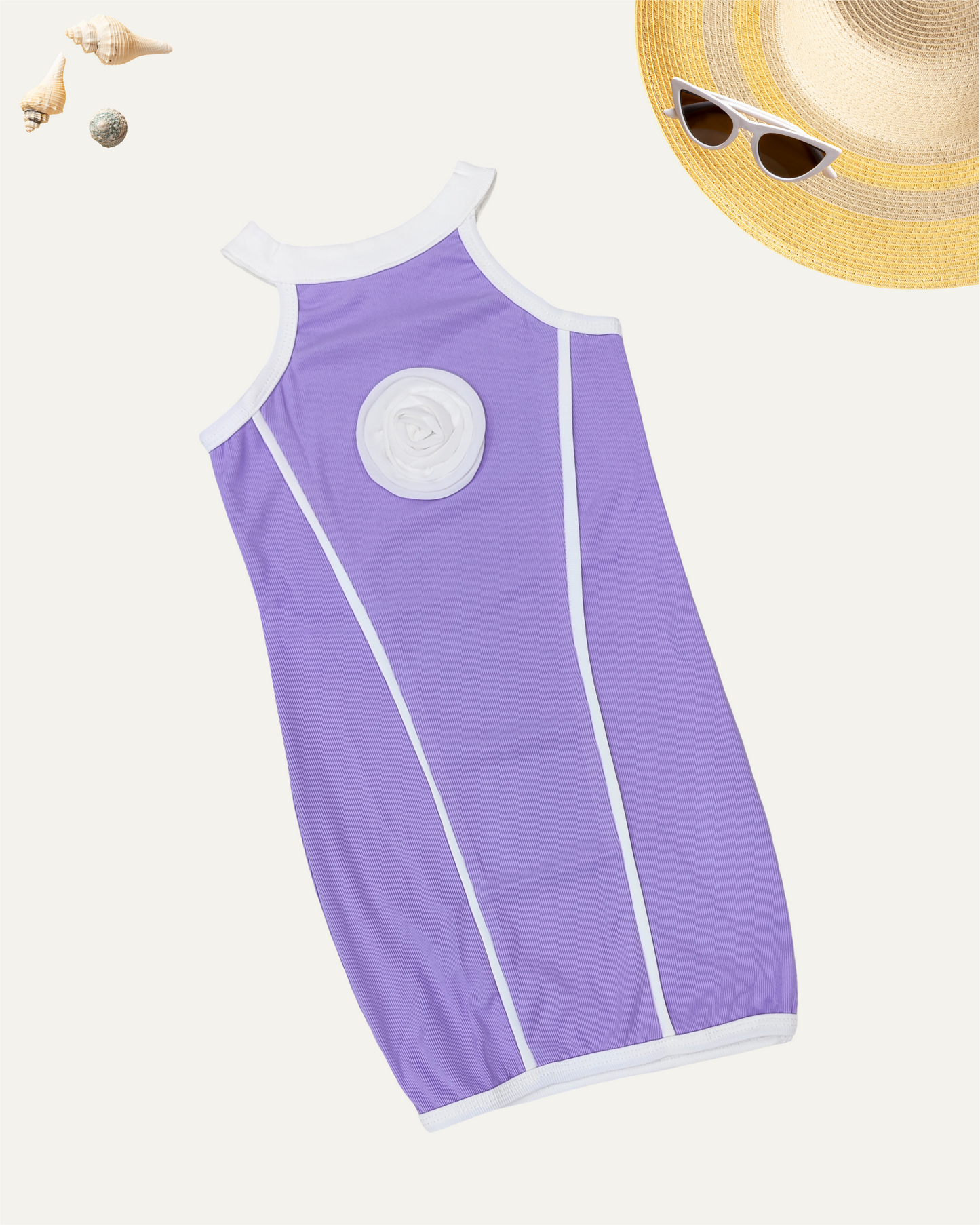 GIRLS SLEEVELESS DRESS (4-12 YEARS) (LAVENDER)