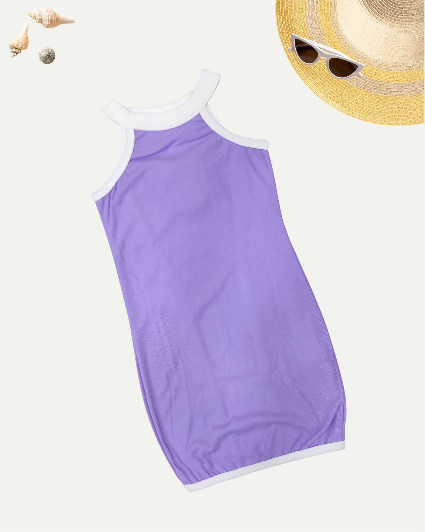 GIRLS SLEEVELESS DRESS (4-12 YEARS) (LAVENDER)