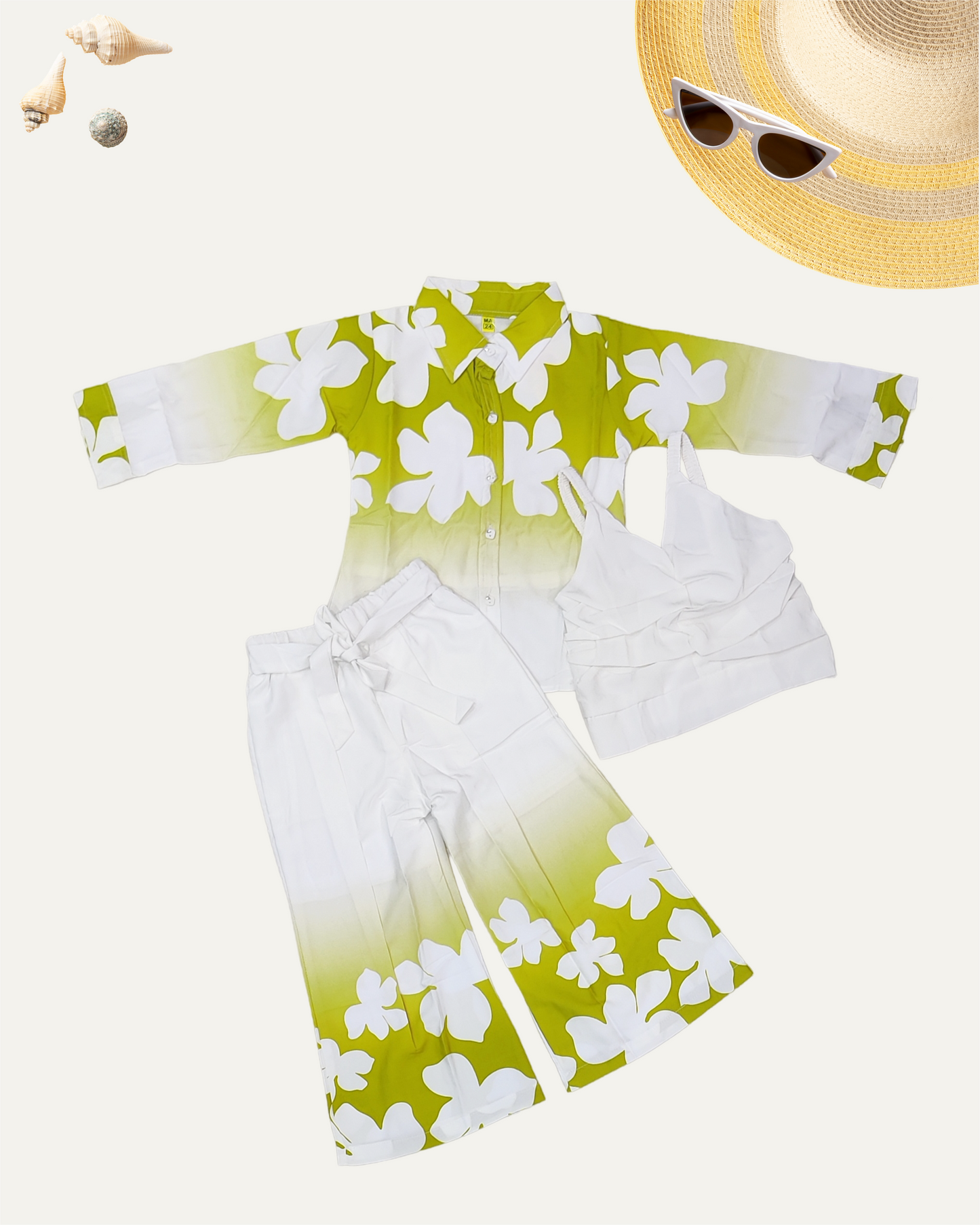 GIRLS 3PC FLORAL CO-ORD SET [ 4 - 12 YEARS ]