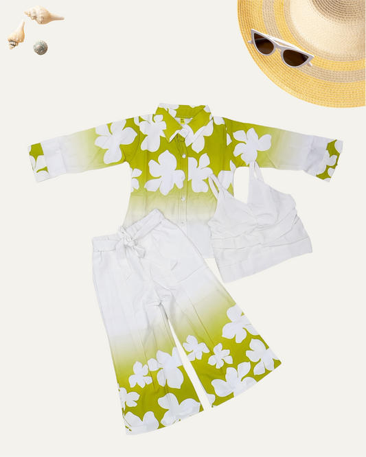 GIRLS 3PC FLORAL CO-ORD SET [ 4 - 12 YEARS ]