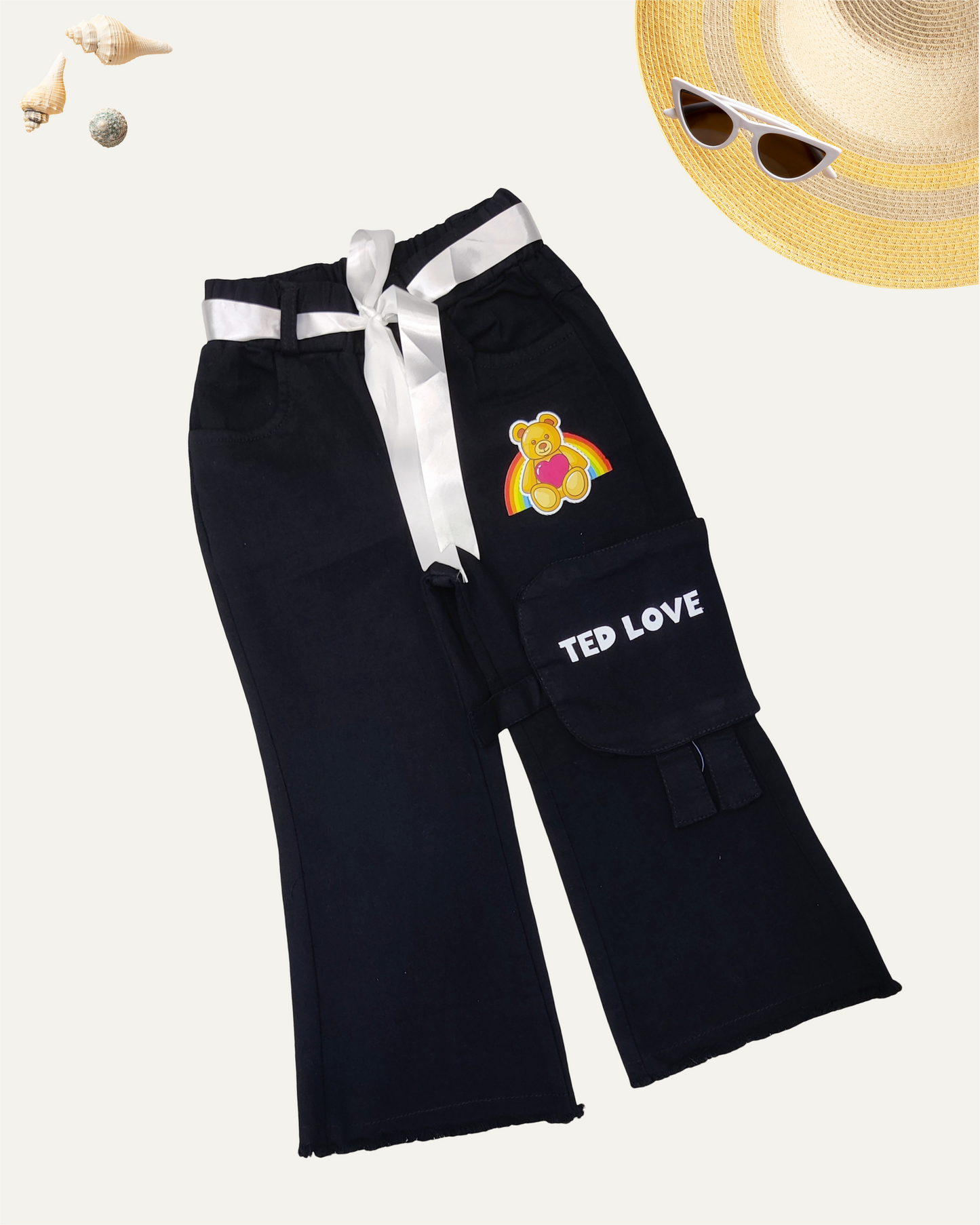 GIRLS BLACK FLARED PANTS (1-12 YEARS)