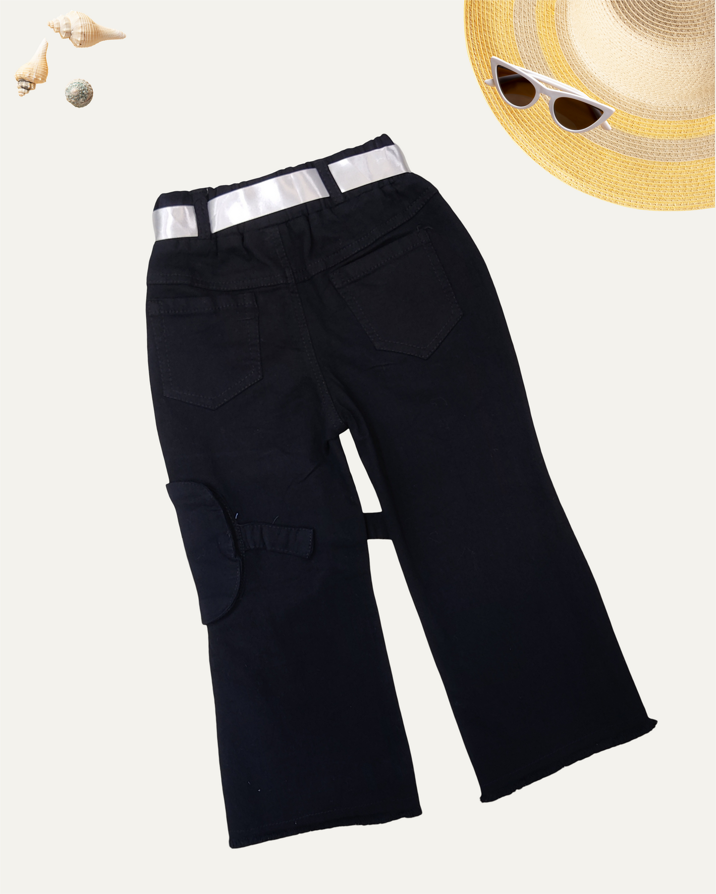 GIRLS BLACK FLARED PANTS (1-12 YEARS)