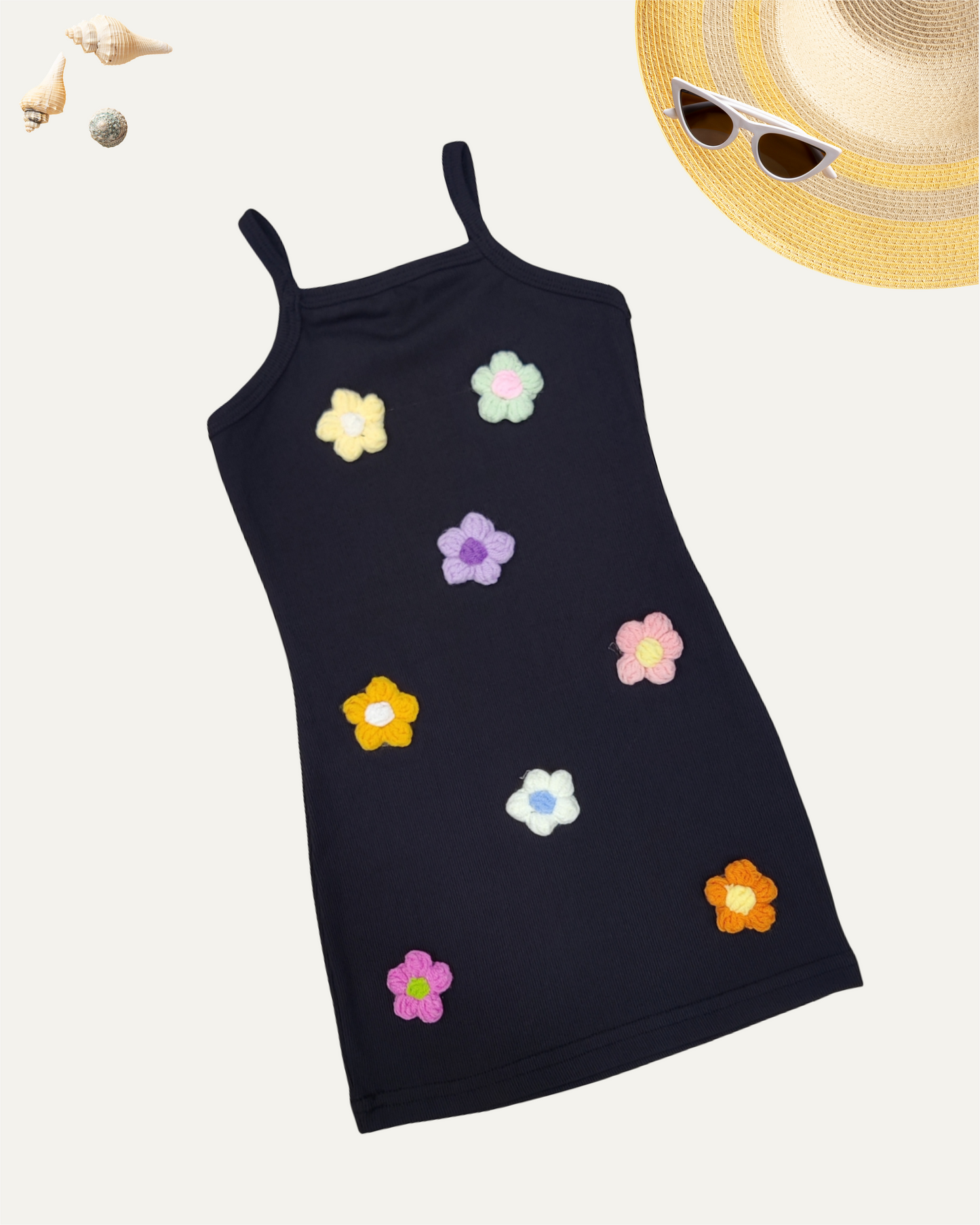 GIRLS FLORAL MINI DRESS (BLACK) (2-8 YEARS)