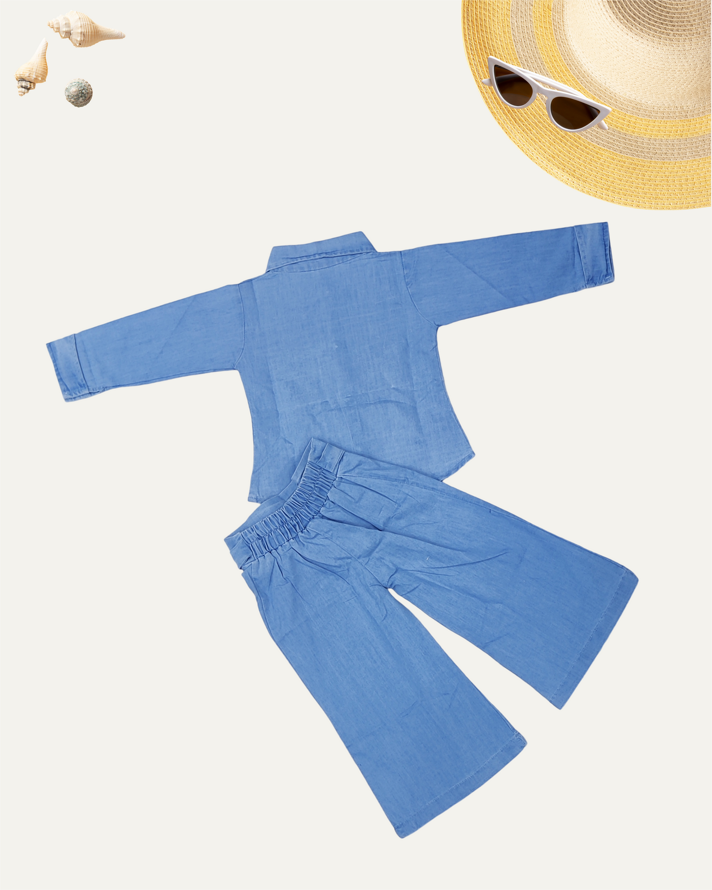 GIRLS DENIM CO-ORD SET STONE WASH [ 4 - 12 YEARS ]