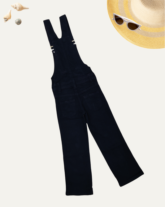 GIRLS CLASSIC BLACK DENIM DUNGAREE (4-14 YEARS)
