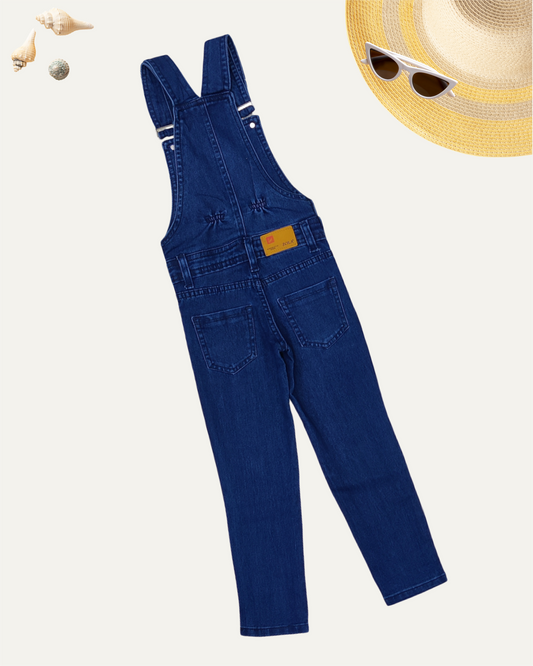 GIRLS DARK BLUE DENIM DUNGAREE (4-14 YEARS)