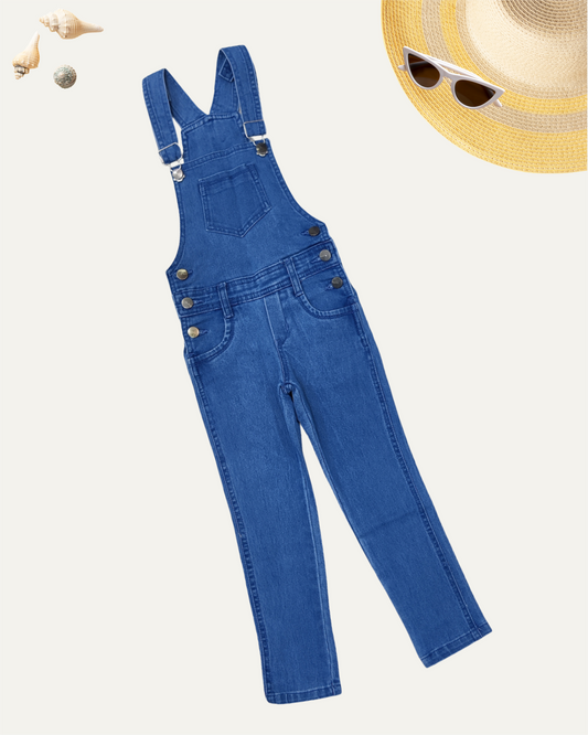 GIRLS BLUE DENIM DUNGAREE (4-14 YEARS)