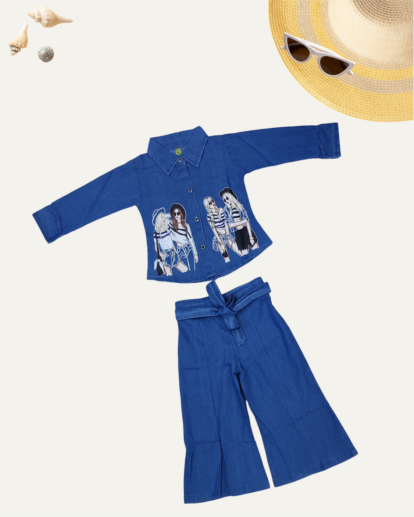 GIRLS DENIM CO-ORD SET DX WASH [ 4 - 12 YEARS ]