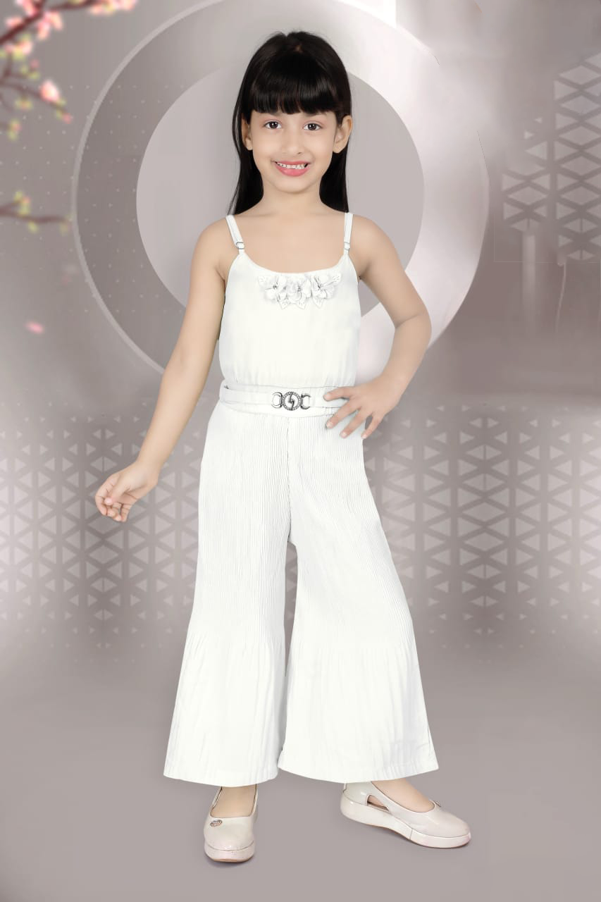 GIRLS WHITE FLORAL JUMPSUIT (2-8 YEARS)