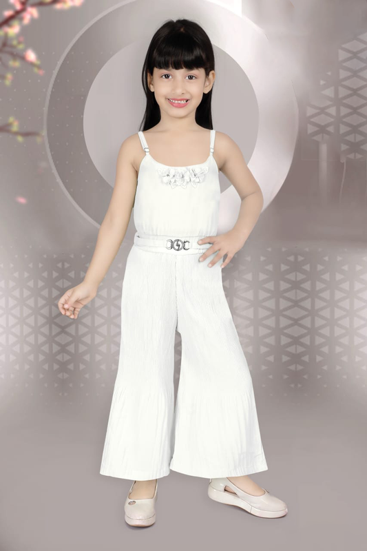 GIRLS WHITE FLORAL JUMPSUIT (2-8 YEARS)