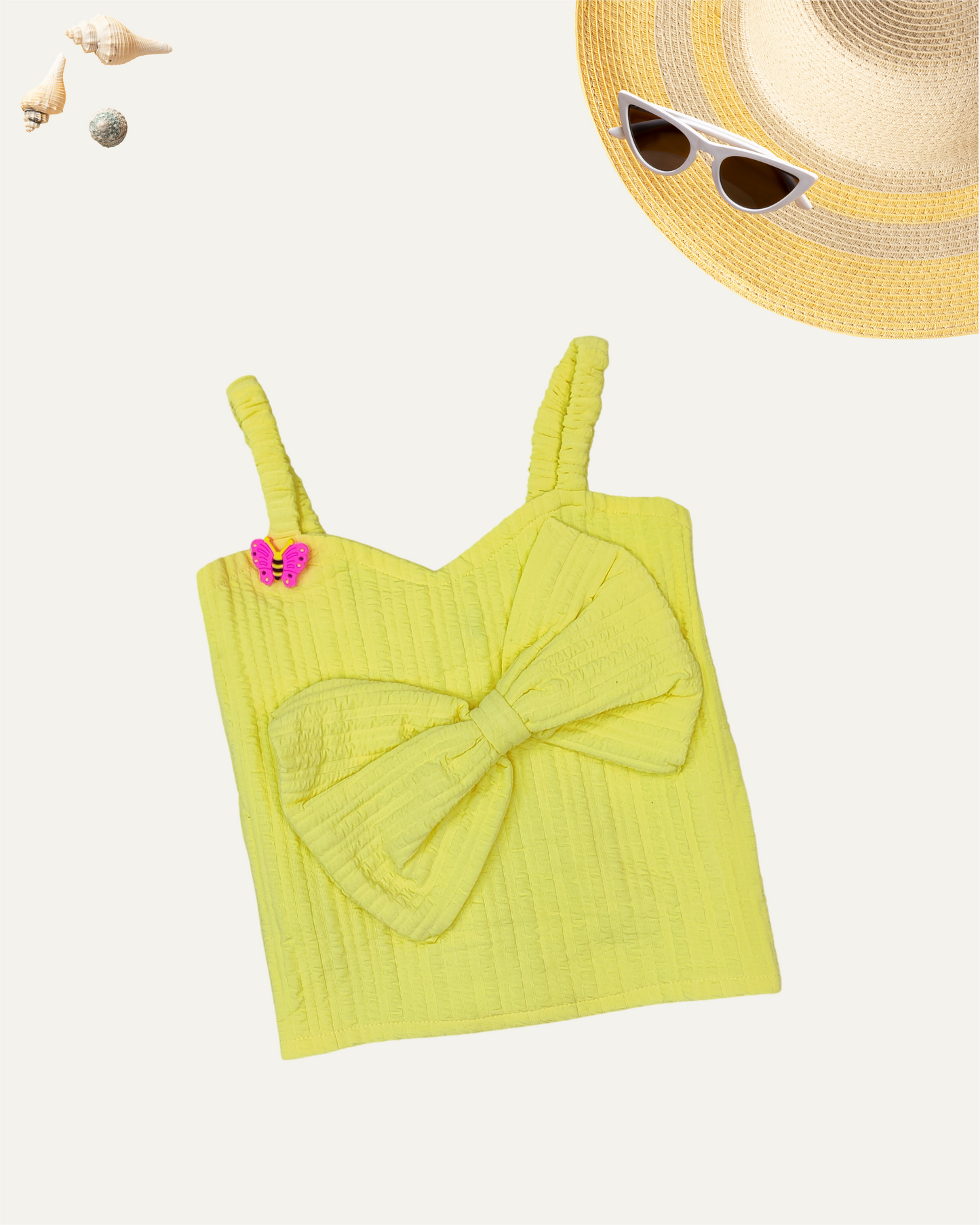 GIRLS SLEEVELESS SUMMER TOP YELLOW [ 3 - 12 YEARS ]