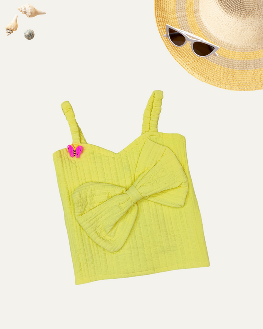GIRLS SLEEVELESS SUMMER TOP YELLOW [ 3 - 12 YEARS ]