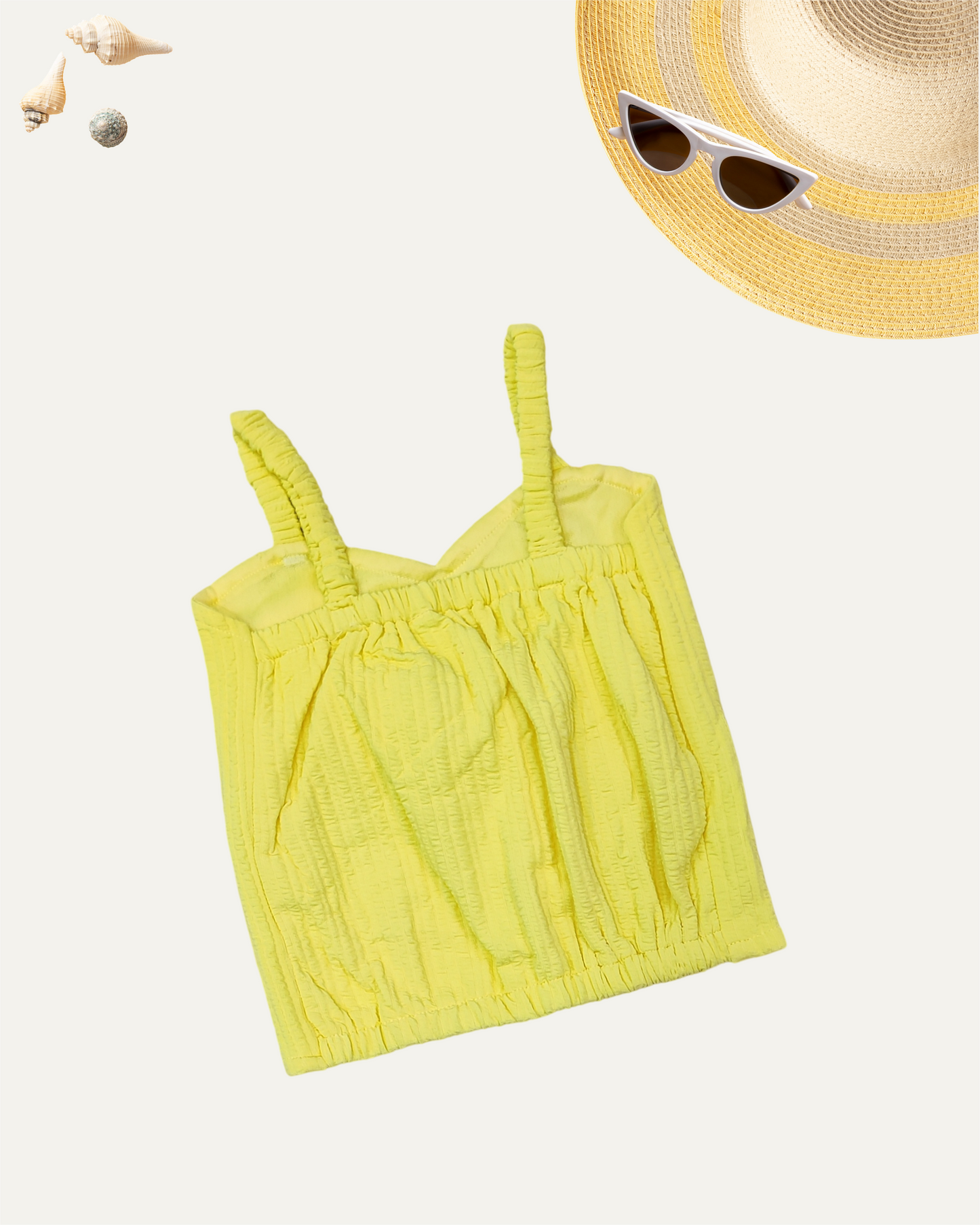 GIRLS SLEEVELESS SUMMER TOP YELLOW [ 3 - 12 YEARS ]
