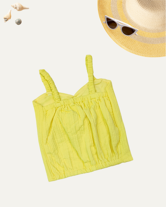GIRLS SLEEVELESS SUMMER TOP YELLOW [ 3 - 12 YEARS ]