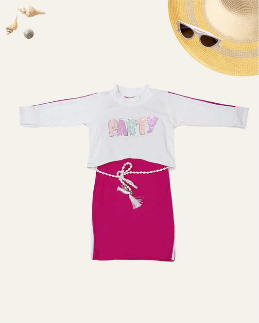 GIRLS 2PC CO-ORD SET (HOT PINK) (4-12YEARS)