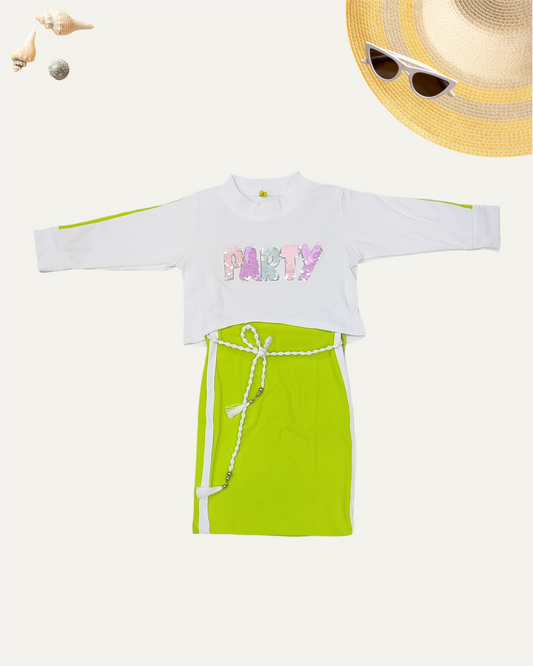 GIRLS 2PC CO-ORD SET (GREEN) (4-12YEARS)