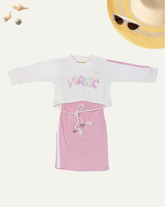 GIRLS 2PC CO-ORD SET (BABY PINK) (4-12YEARS)