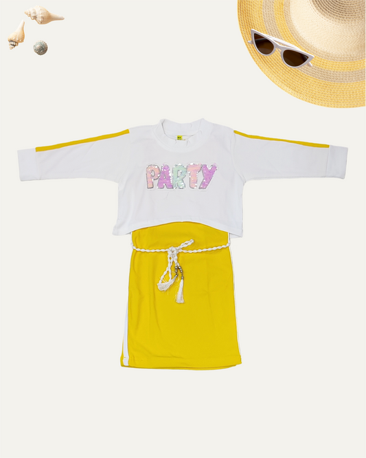 GIRLS 2PC CO-ORD SET (YELLOW) (4-12YEARS)
