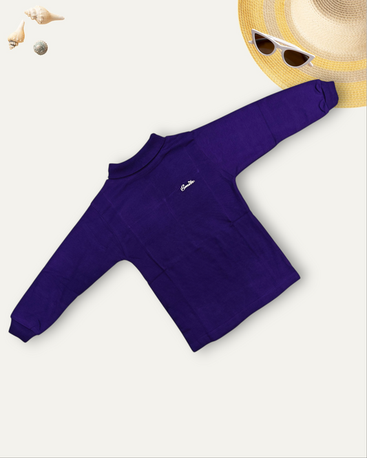 GIRLS BASIC HIGH NECK TOP (BLUE) (0-10 YEARS)