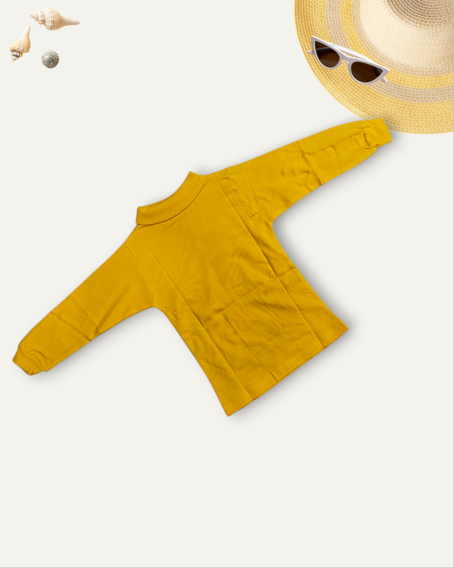 GIRLS BASIC HIGH NECK TOP (YELLOW) (0-10 YEARS)
