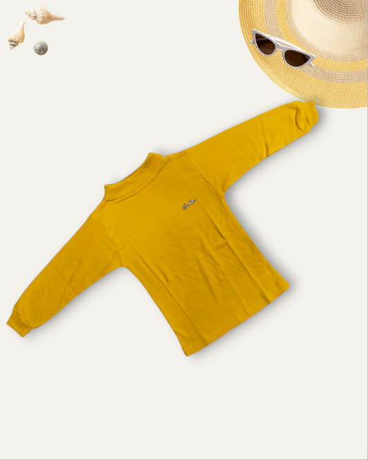 GIRLS BASIC HIGH NECK TOP (YELLOW) (0-10 YEARS)