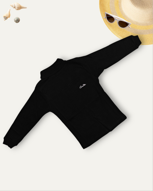 GIRLS BASIC HIGH NECK TOP (BLACK) (0-10 YEARS)