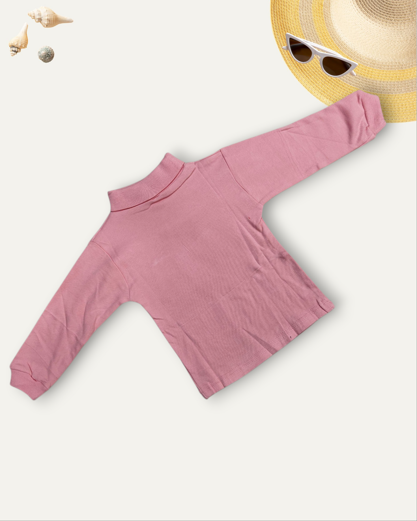 GIRLS BASIC HIGH NECK TOP (PEACH) (0-10 YEARS)