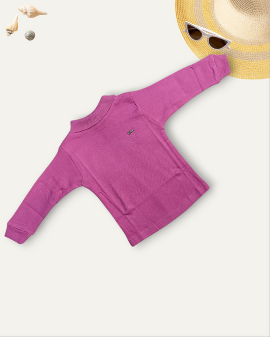 GIRLS BASIC HIGH NECK TOP (PINK) (0-10 YEARS)