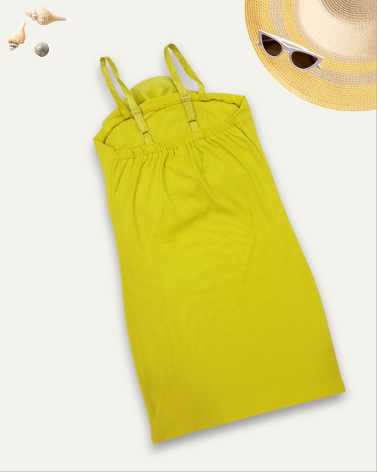 GIRLS 3D ROSE DRESS (YELLOW) (3-12 YEARS)