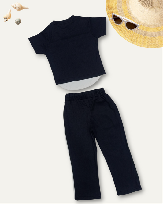 GIRLS BUNNY LABUBU CO-ORD SET (BLACK) (4-12 YEARS)