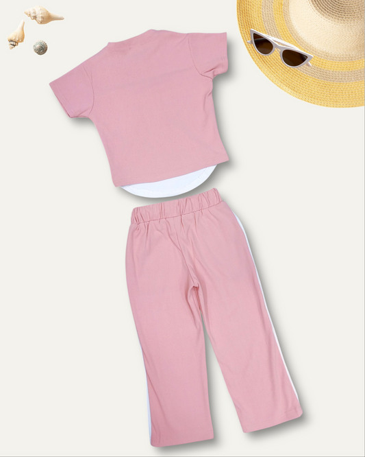 GIRLS BUNNY LABUBU CO-ORD SET (ONION PINK) (4-12 YEARS)
