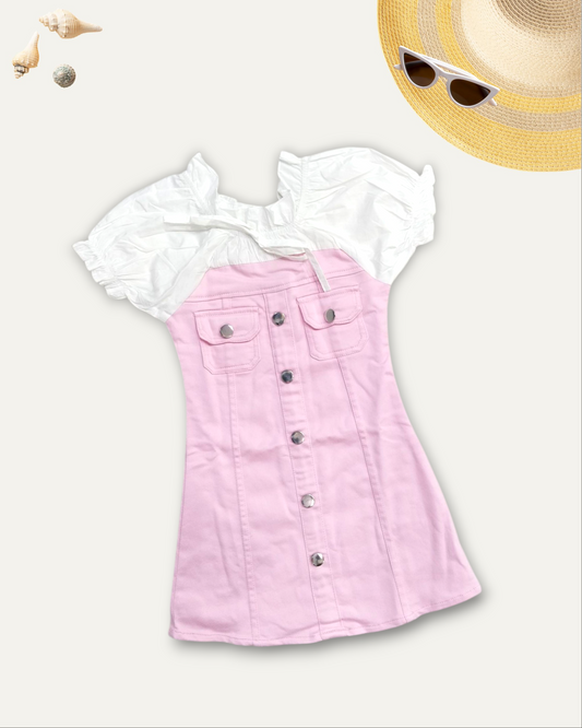 GIRLS SUMMER GLOW DRESS (BABY PINK)(4-12 YEARS)
