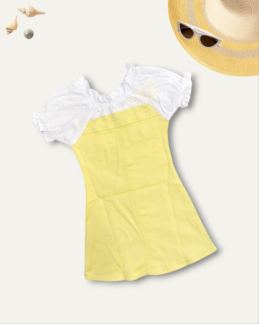 GIRLS SUMMER GLOW DRESS (YELLOW) (4-12 YEARS)