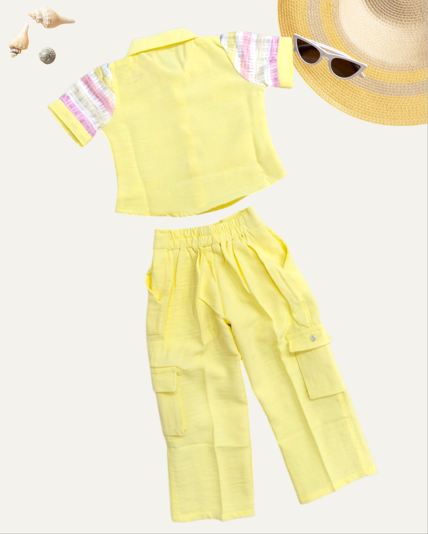GIRLS PATCHWORK CHARM CO-ORD SET (YELLOW) (4-12 YEARS)