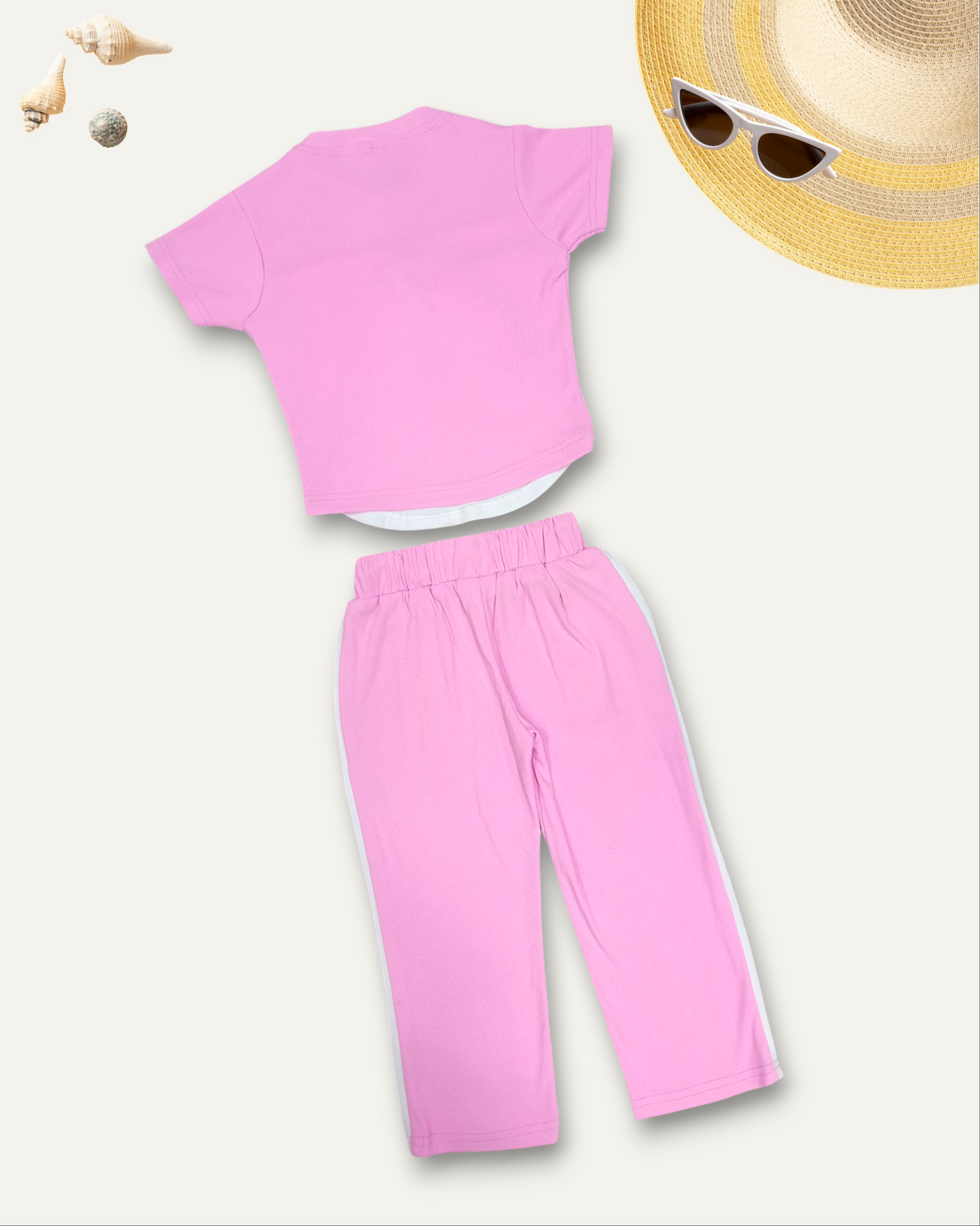 GIRLS BUNNY LABUBU CO-ORD SET (BABY PINK) (4-12 YEARS)