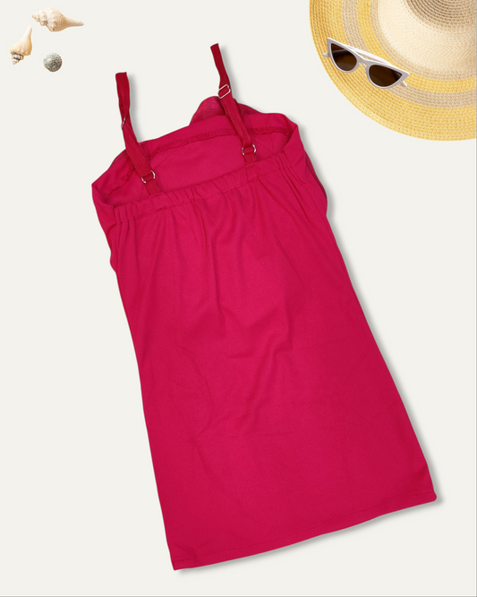 GIRLS 3D ROSE DRESS (HOT RED) (1-12 YEARS)