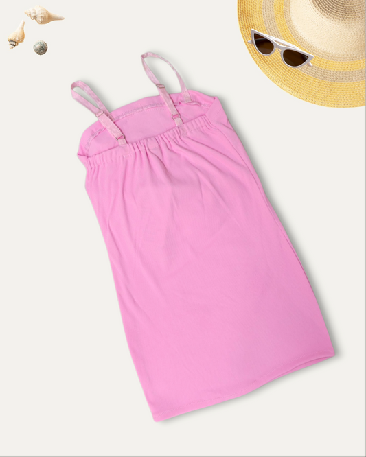 GIRLS 3D ROSE DRESS (BABY PINK) (1-12 YEARS)