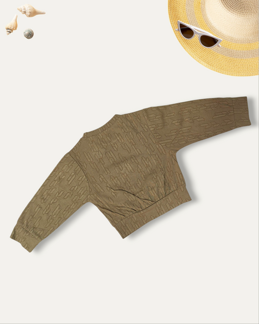 GIRLS SWEATSHIRT WITH 3D FLOWERS (BROWN) (4-12 YEARS)