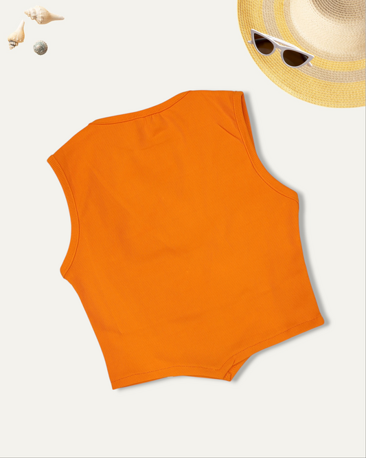 GIRLS ORANGE BUTTERFLY TOP (4-12 YEARS)