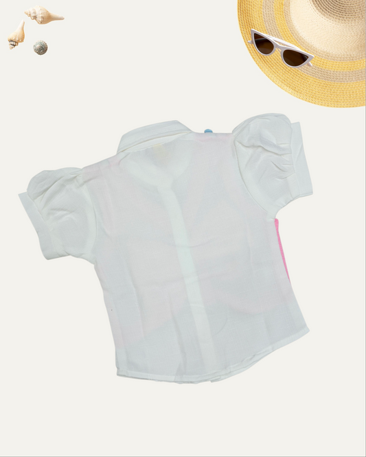 GIRLS STYLISH LAYERED BOW VEST TOP (PINK) (4-12 YEARS)
